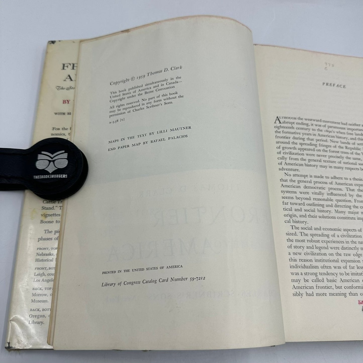 Frontier America Thomas D. Clark 1959 First Edition Westward Movement Scribner's