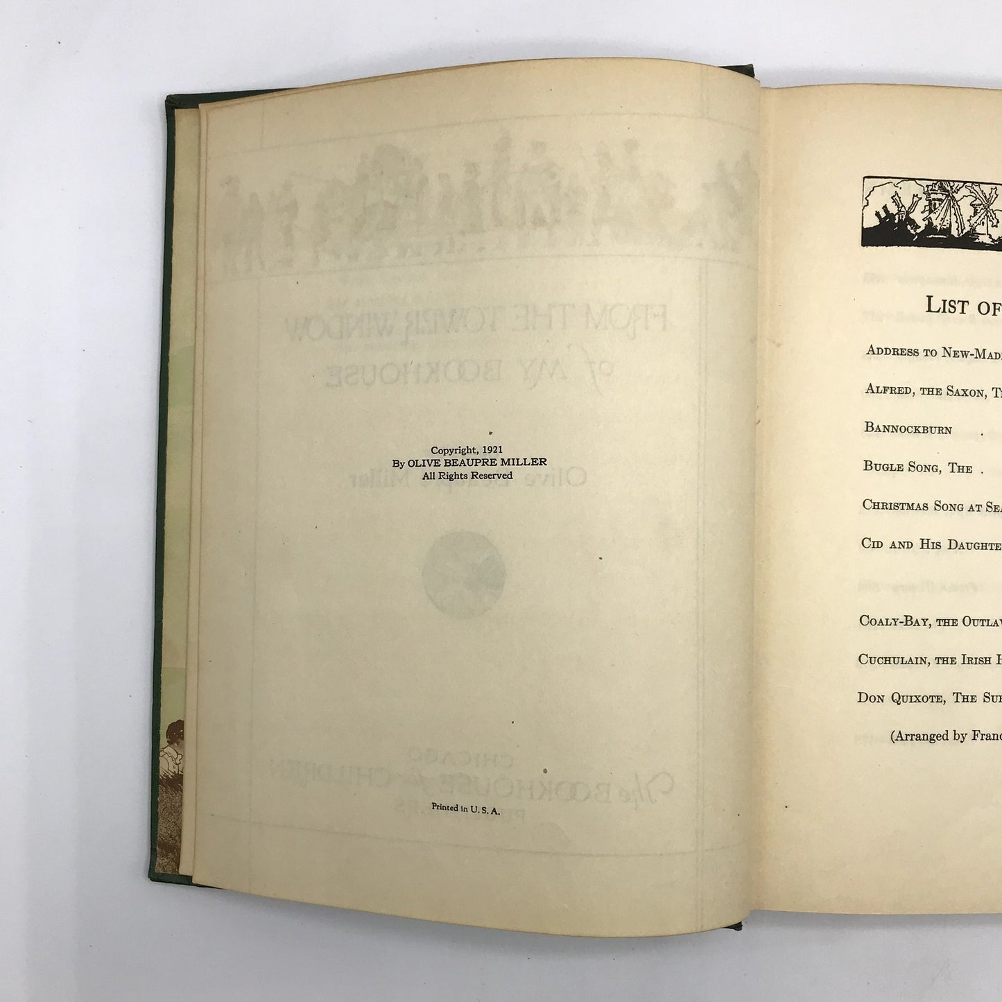 My Bookhouse From The Tower Window Hardcover by Olive Beaupre Miller Vol 5 1921