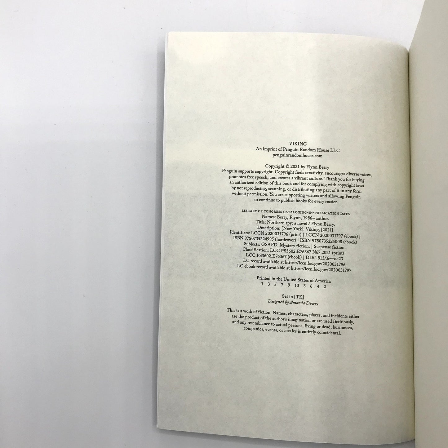 Northern Spy A Novel by Flynn Berry Advanced Uncorrected Proof 2021 Paperback