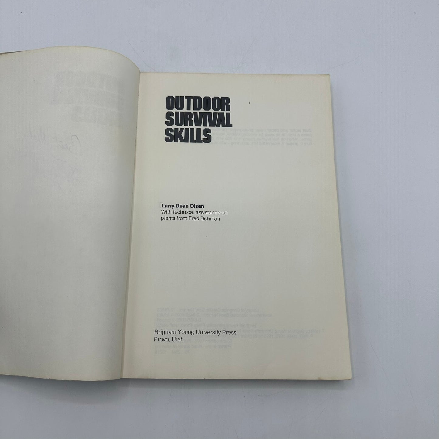 Outdoor Survival Skills Larry Dean Olsen SIGNED Sports Wilderness Adventure 1976