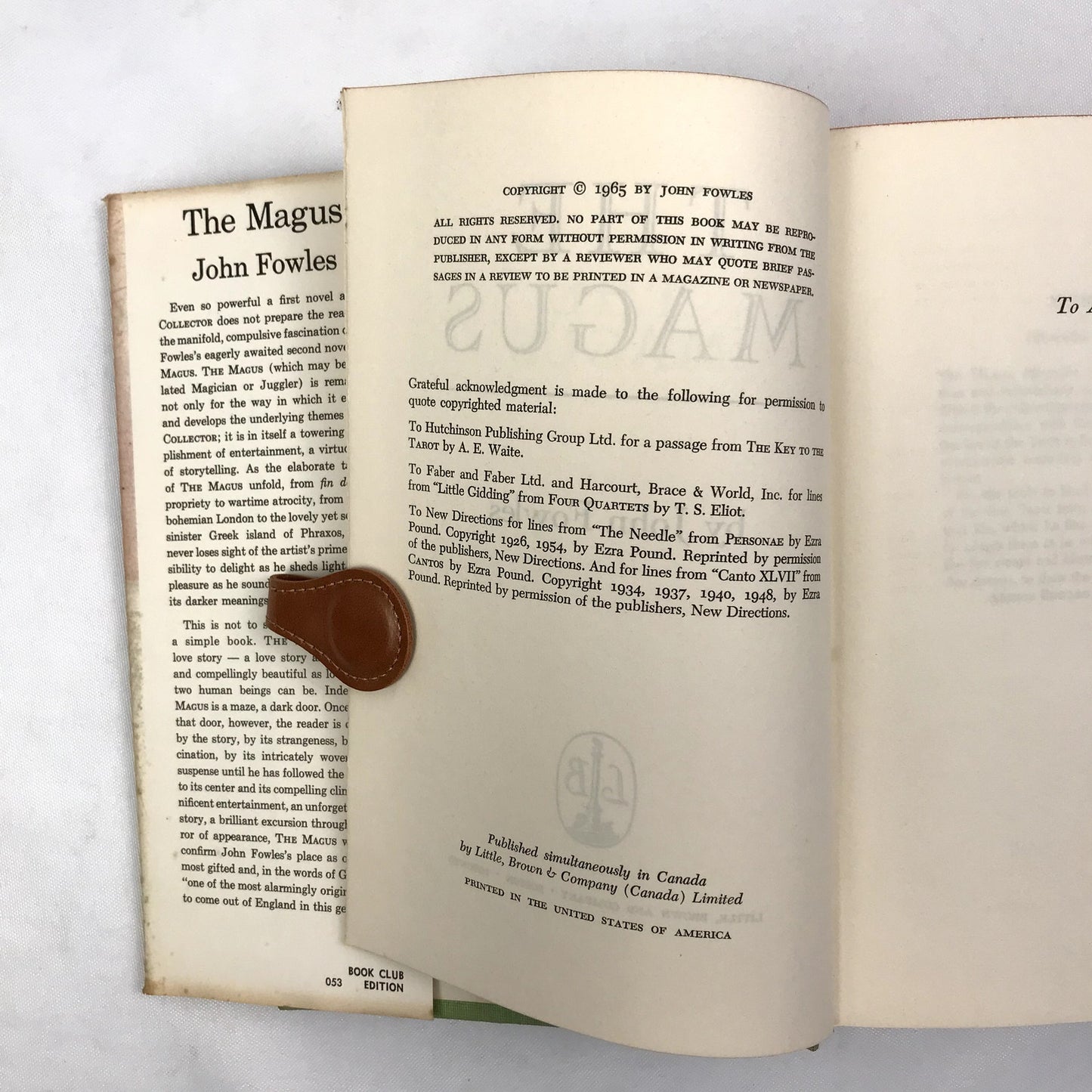The Magus by John Fowles Hardcover Novel Little, Brown Book Club Edition 1965