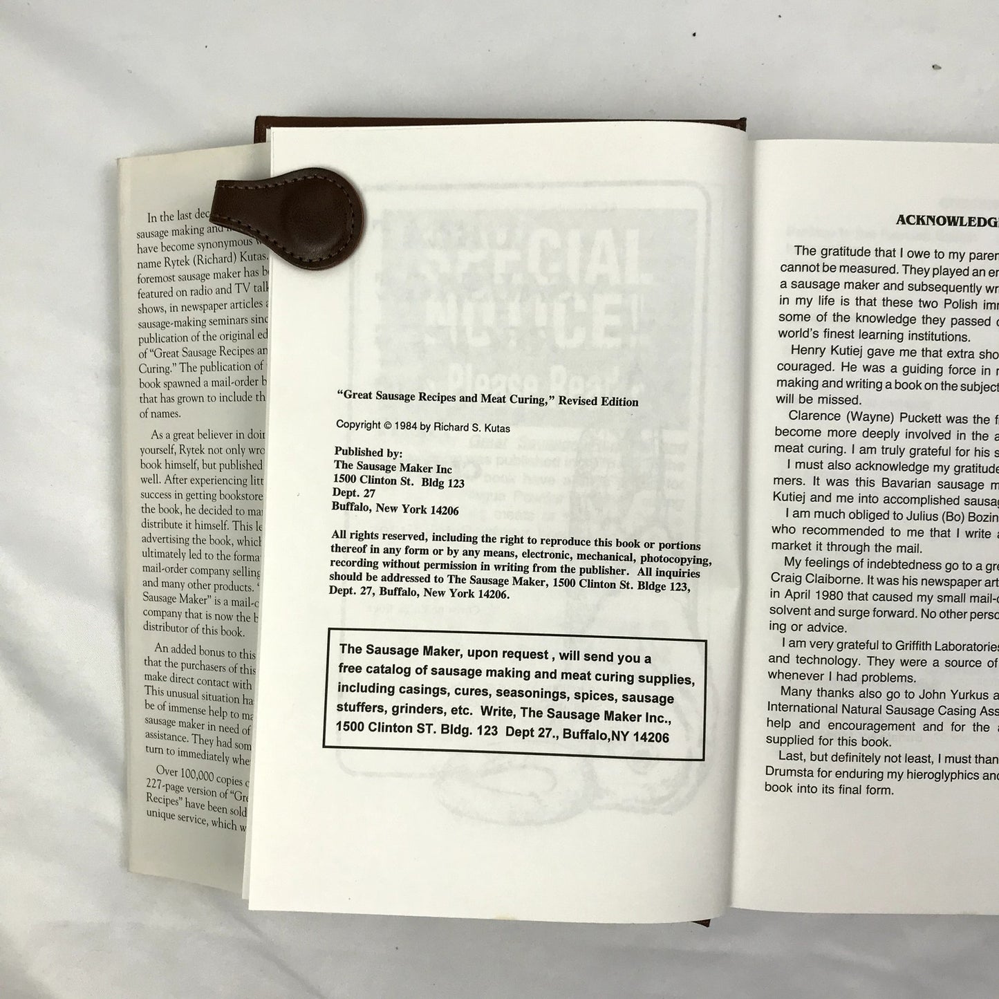 Great Sausage Recipes Revised Edition Illustrated Hardcover by Rytek Kutas 1984