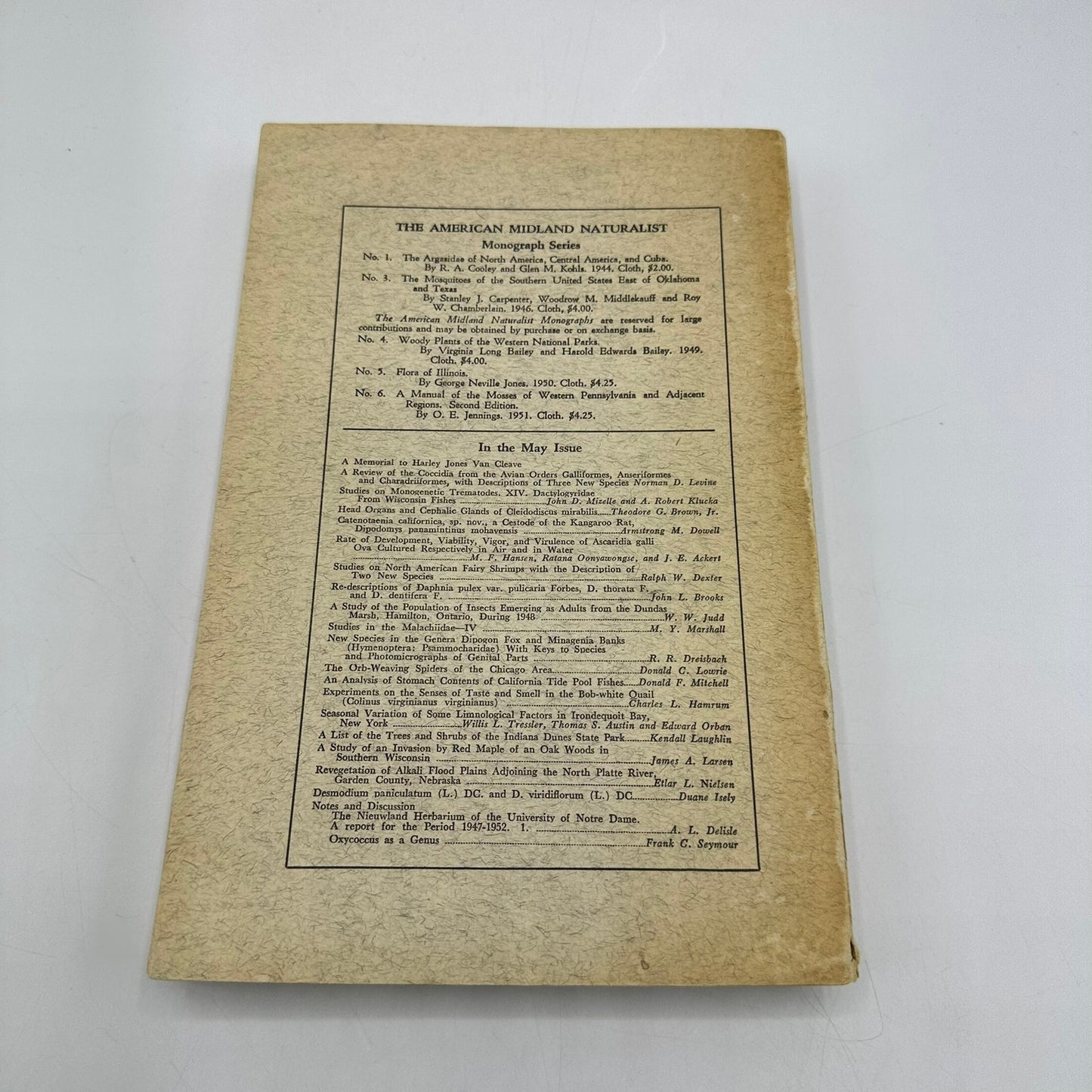 The American Midland Naturalist Vol 49 Rudolf M Schuster SIGNED Minnesota 1953