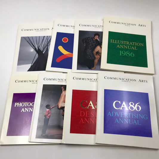Communication Arts Magazine Complete 1986 Set of 8 Issues Visual Art Photography