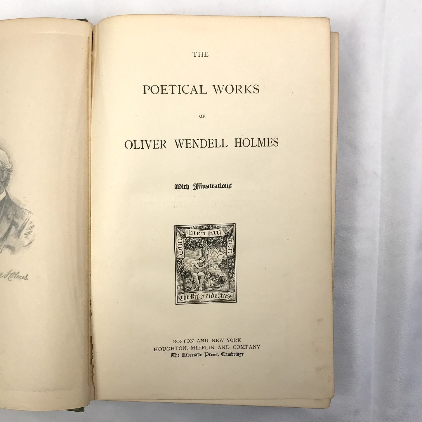 The Poetical Works of Oliver Wendell Holmes Illustrated Hardcover Book 1890