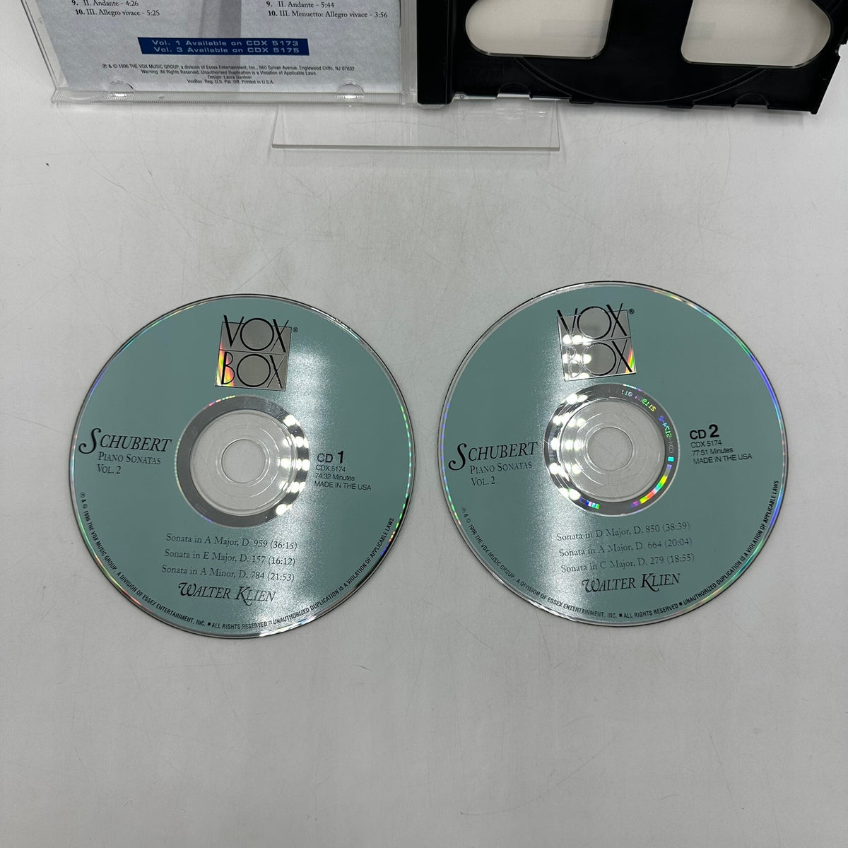 Schubert Walter Klien Complete Piano Sonatas Volume 2 VoxBox Romantic CD Set