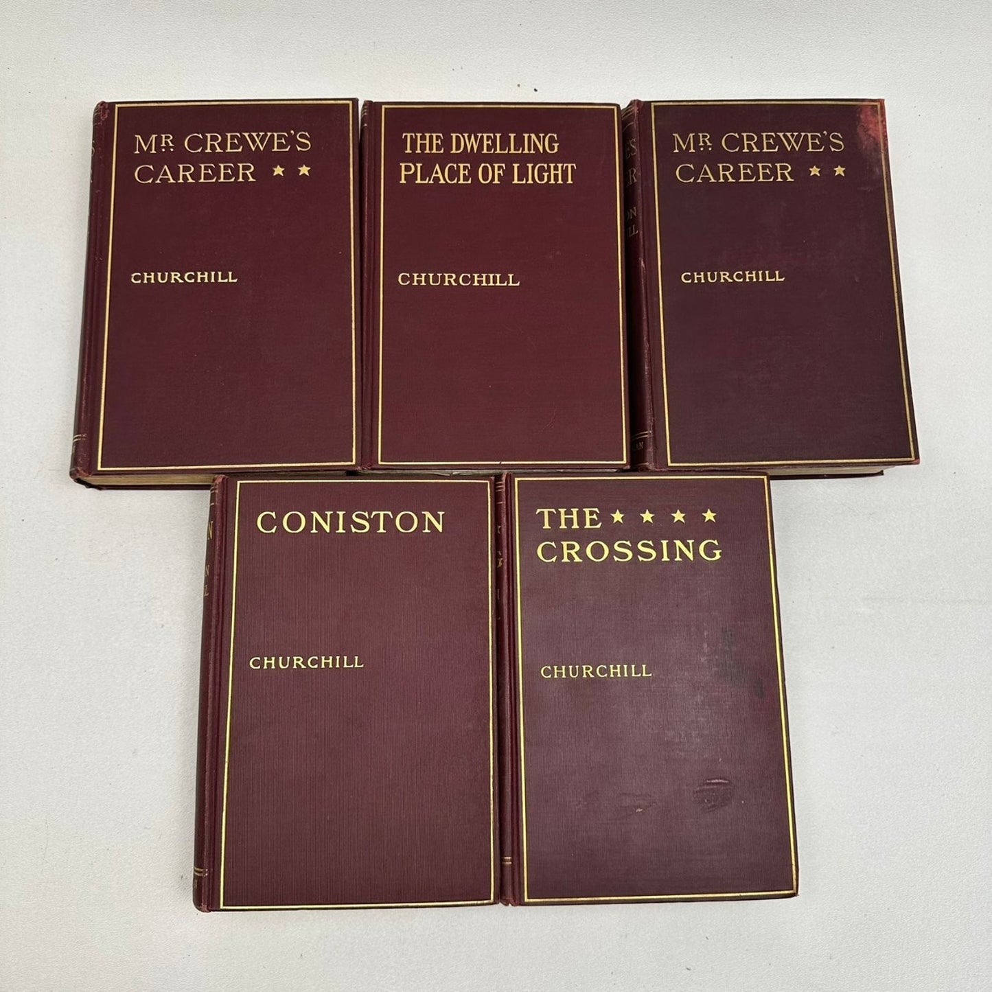 Winston Churchill Novels Lot 5 Books Macmillan Company Fiction Collected Works