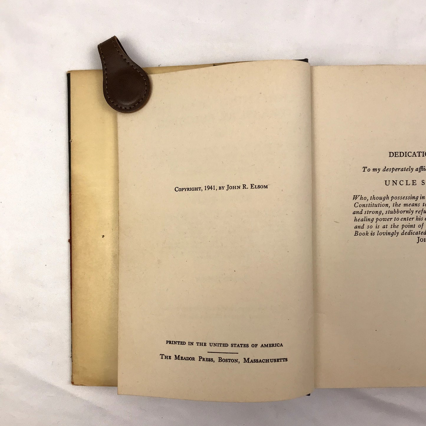 Lightning Over The Treasury Building by John R. Elson Hardcover Book 1941