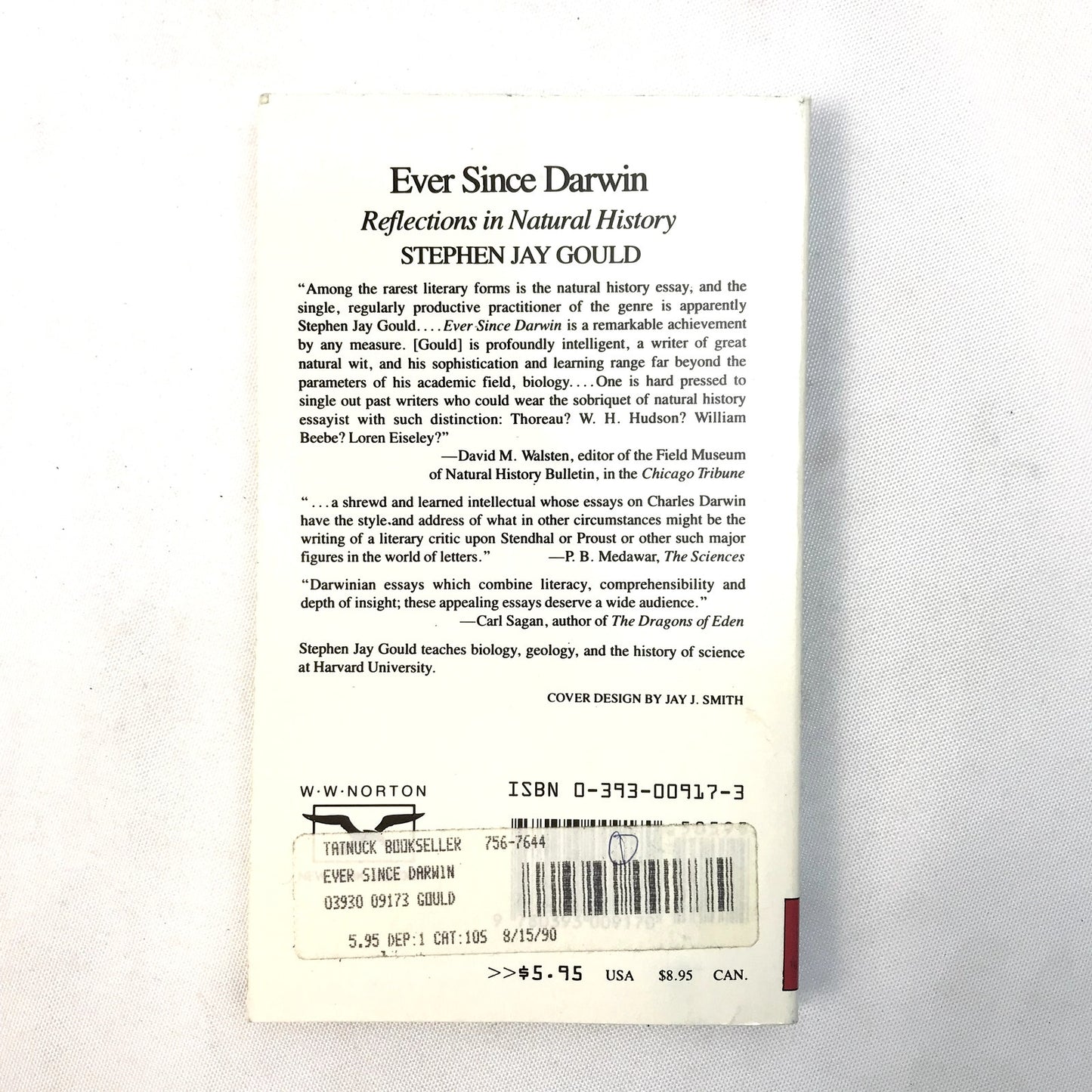 Ever Since Darwin: Reflections in Natural History Book by Stephen Jay Gould 1979