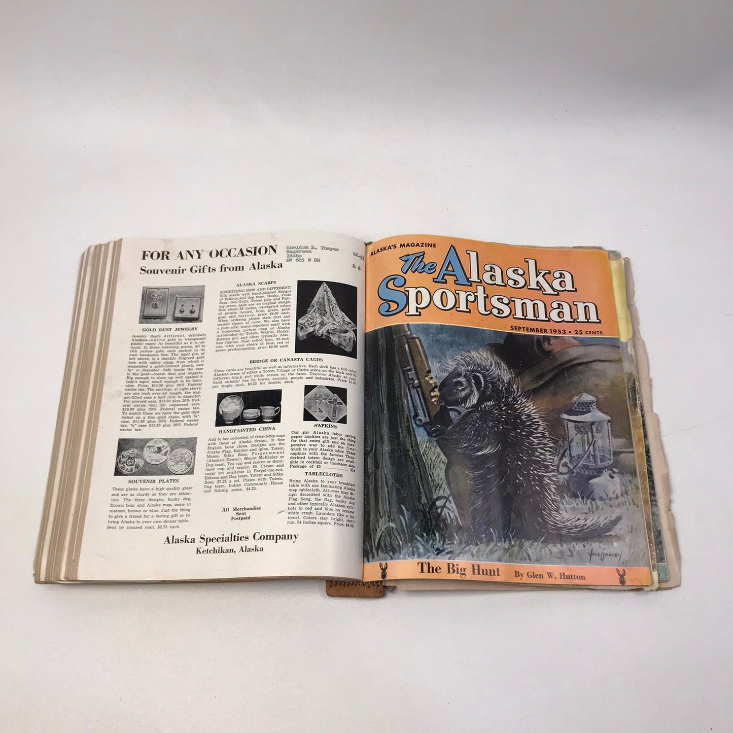 The Alaska Sportsman Magazine 1953 Full Year Complete Set 12 Issues Hand Bound