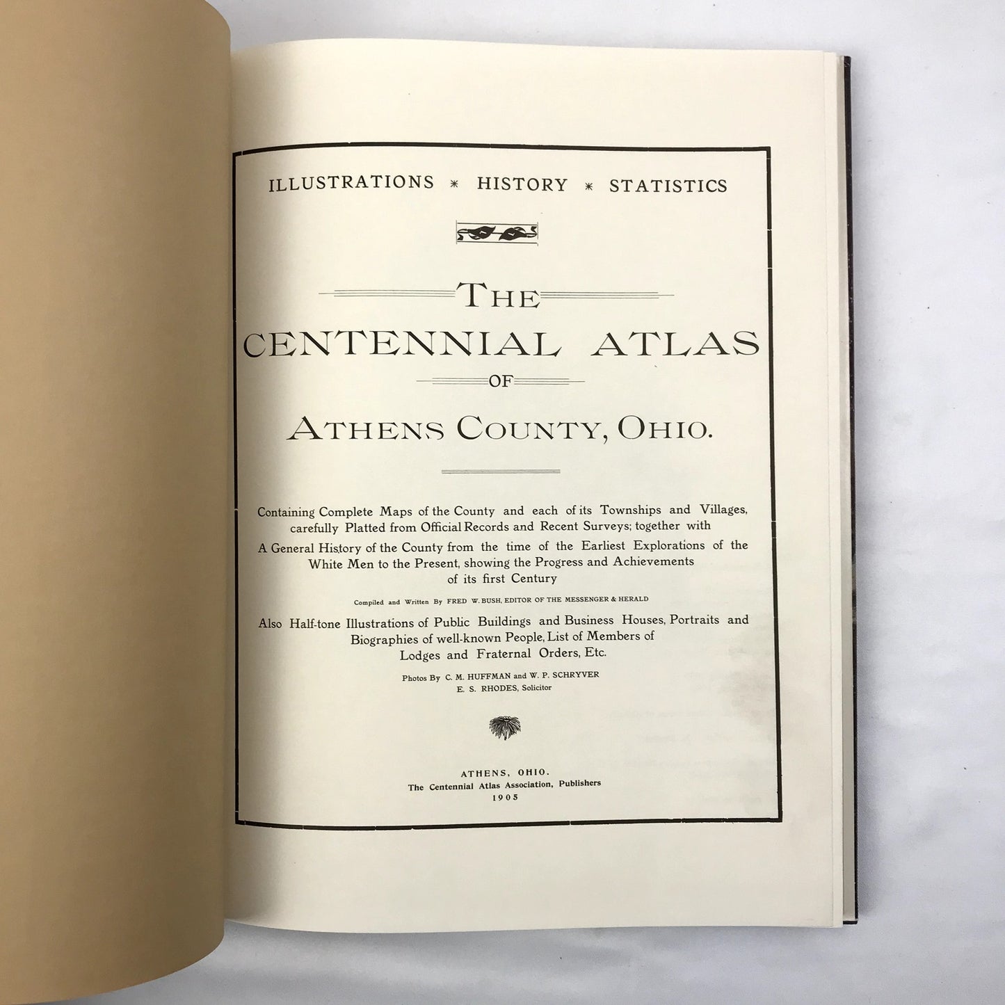 The Centennial Atlas of Athens County, Ohio Hardcover Illustrated Book 1975