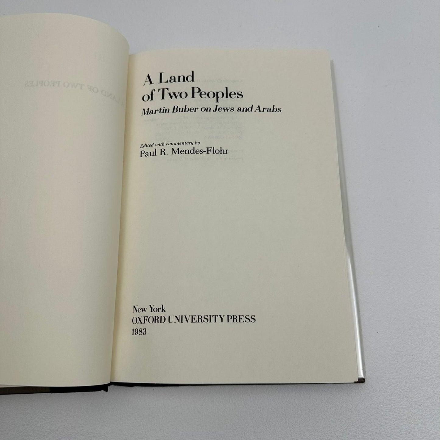 A Land of Two Peoples Martin Buber 1983 First Printing Jews Arabs Oxford