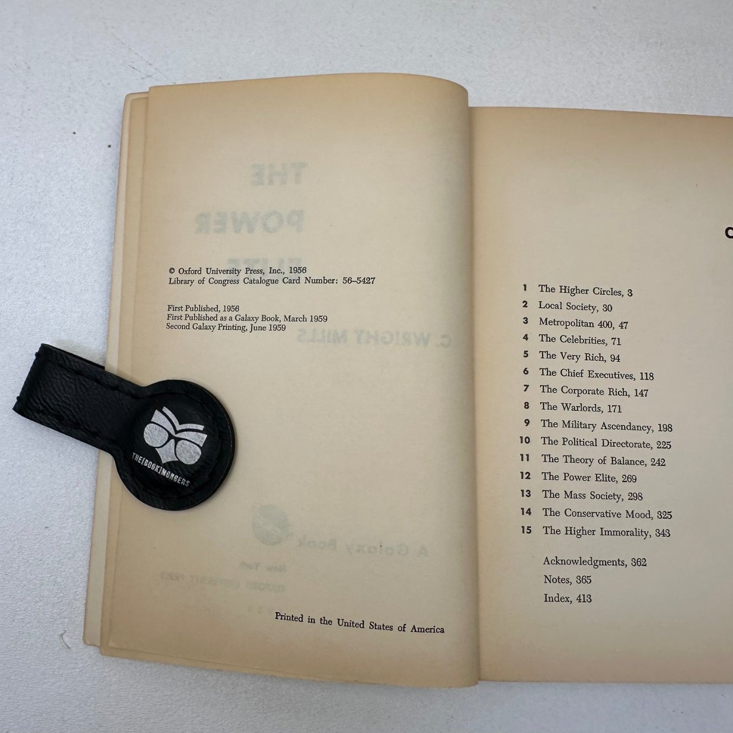 The Power Elite C. Wright Mills 1959 Galaxy Book Nonfiction Oxford University
