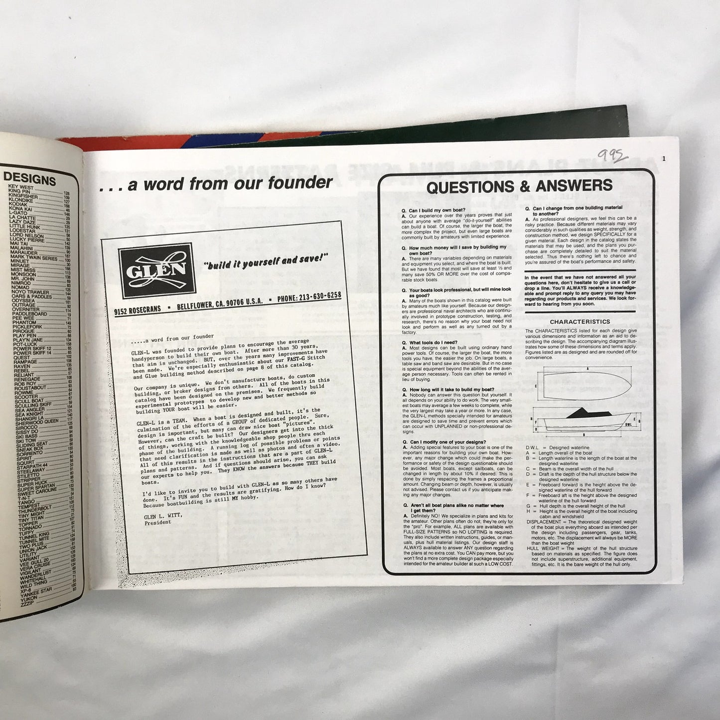 Glenn L Book of Boat Designs Lot of 3 1980s Illustrated Paperback Catalogs