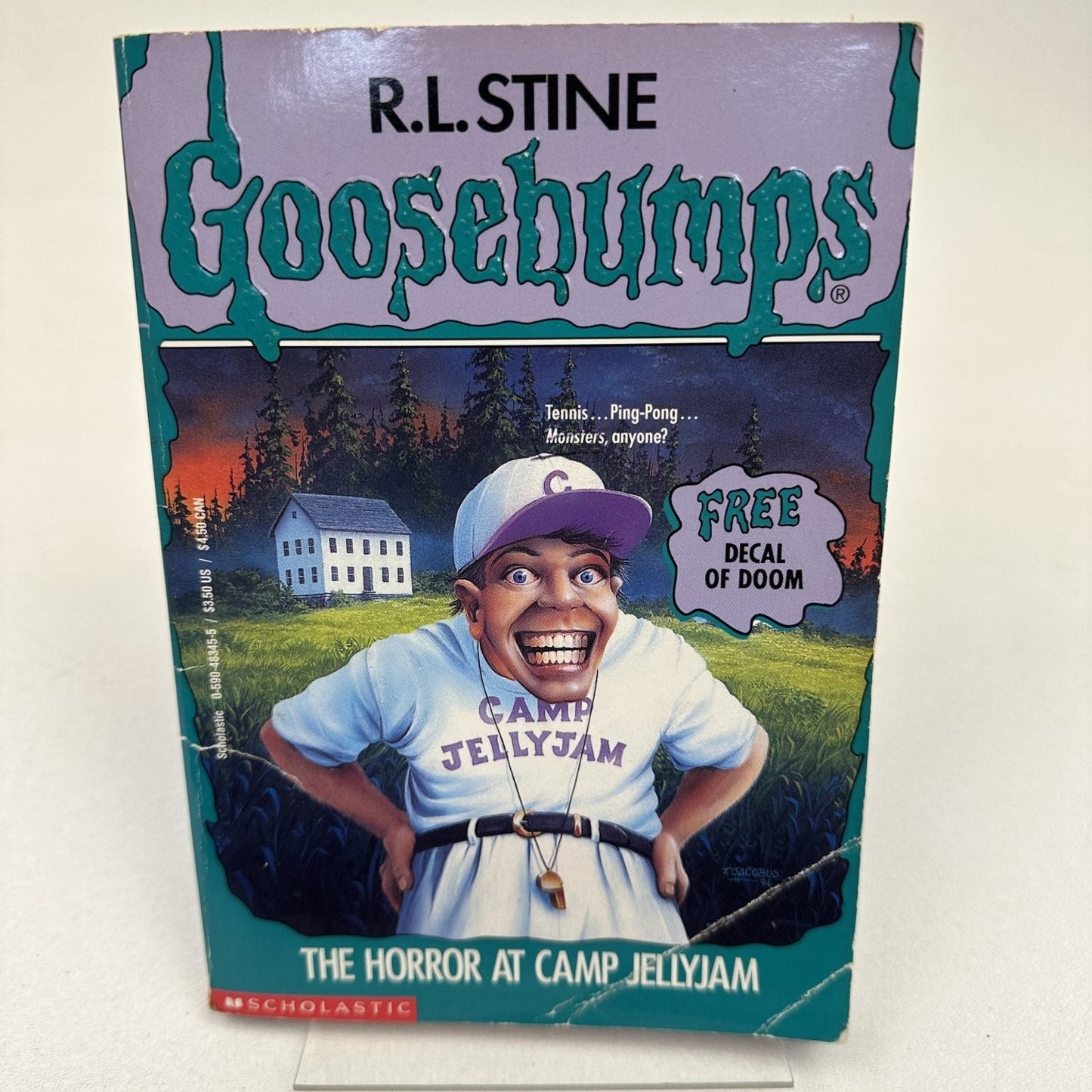 Goosebumps The Horror at Camp Jellyjam #33 R.L. Stine 1995 First IRON ON