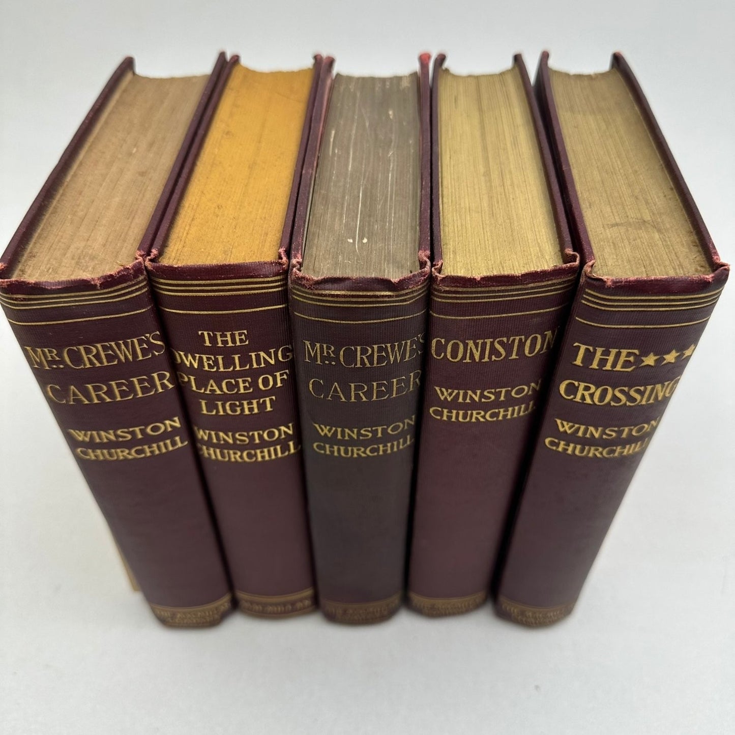 Winston Churchill Novels Lot 5 Books Macmillan Company Fiction Collected Works