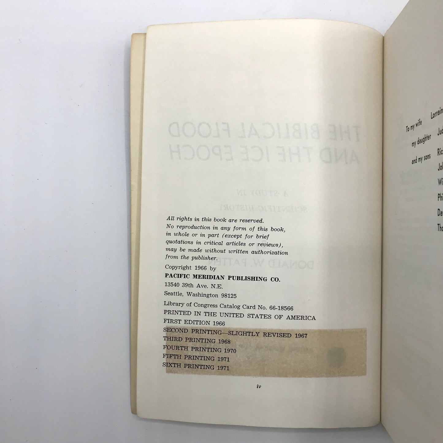The Biblical Flood & The Ice Epoch Scientific History by Donald W. Patten 1974