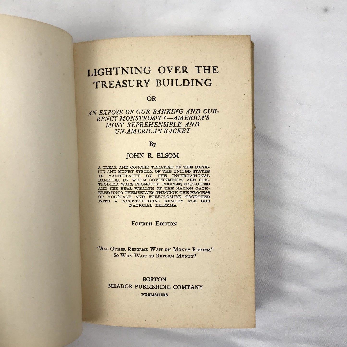 Lightning Over The Treasury Building by John R. Elson Hardcover Book 1941