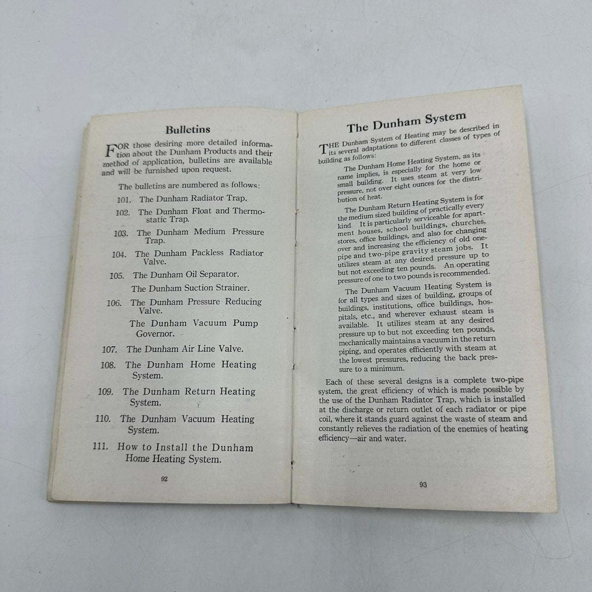 The Dunham Hand Book No. 314 C. A. Dunham Co. 1925 Heating Systems Manual