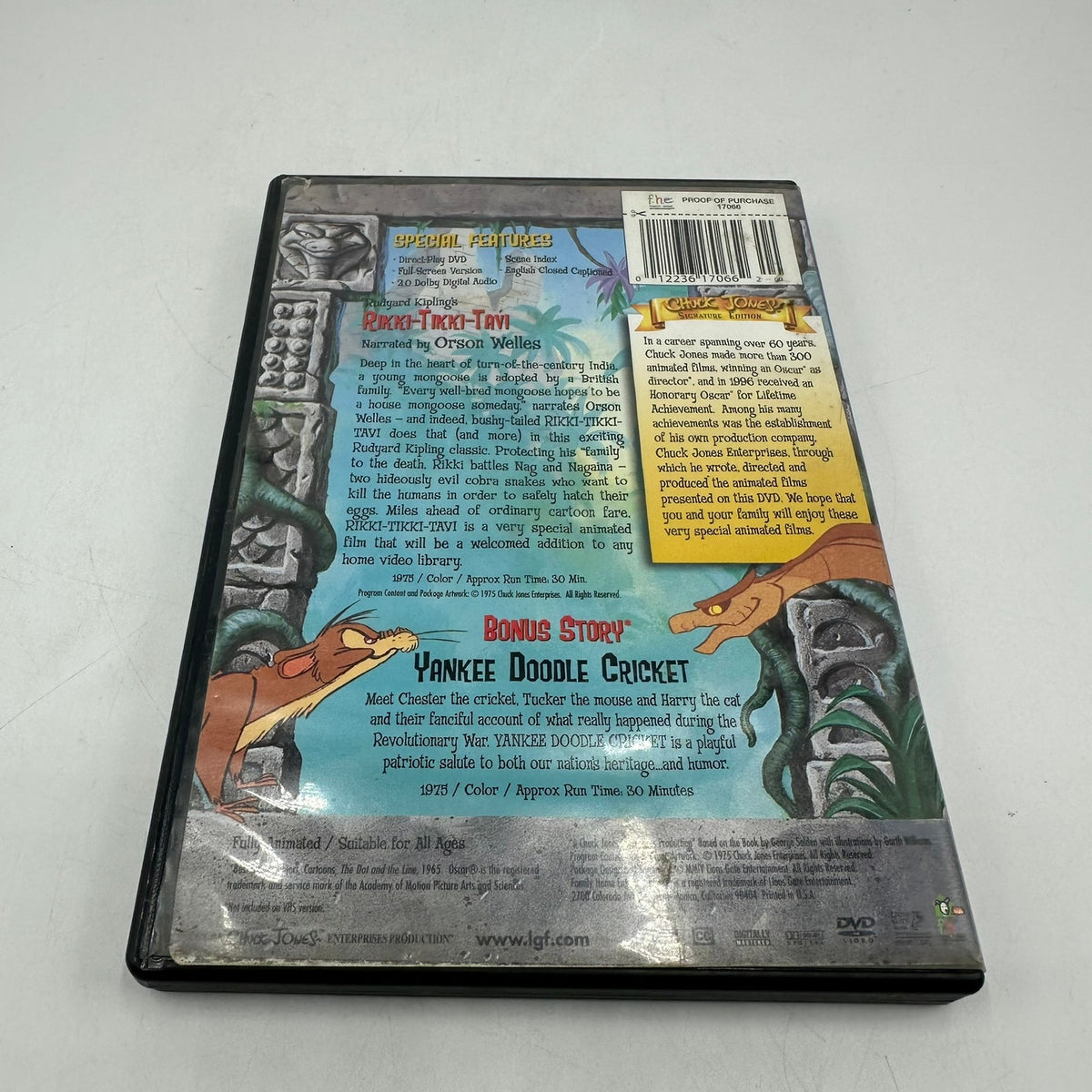 Rikki Tikki Tavi/Yankee Doodle Cricket Chuck Jones Signature Edition Video DVD