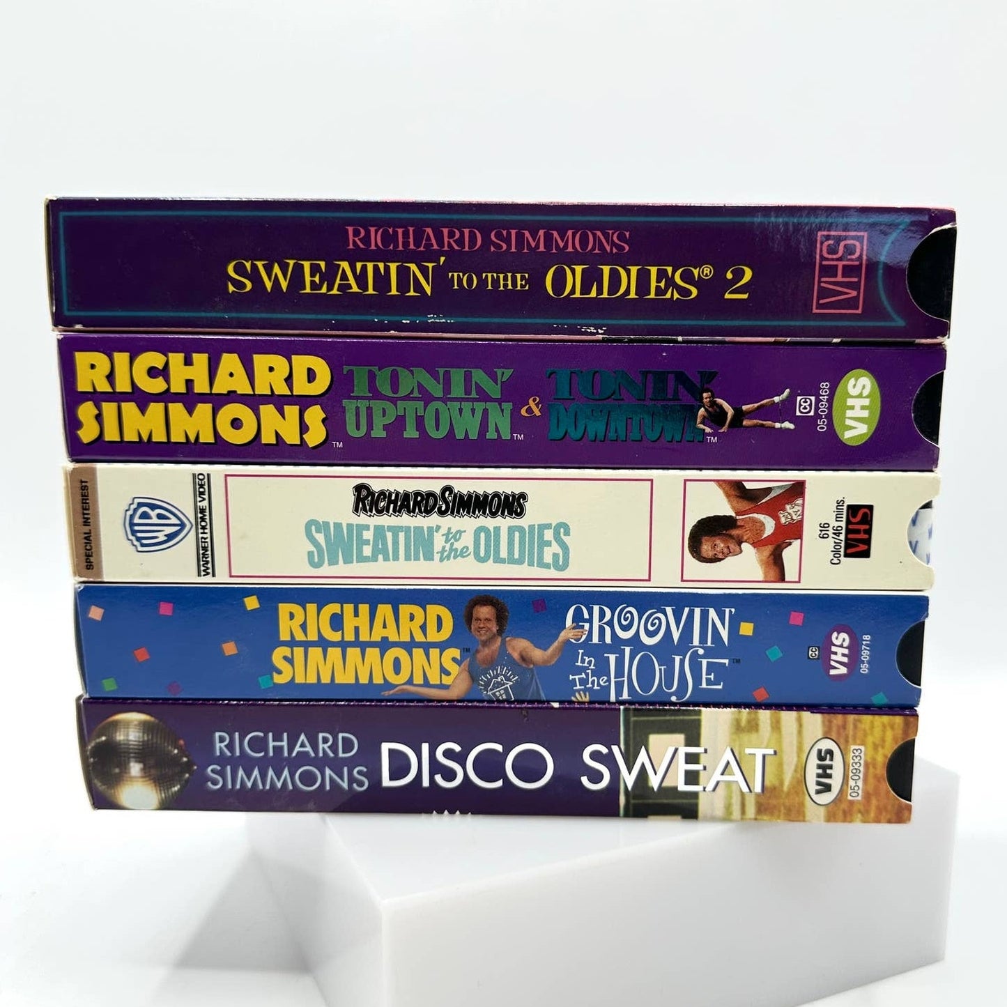 Richard Simmons Disco Sweat Fitness & Dancing 1990's VHS Tapes Lot of 5