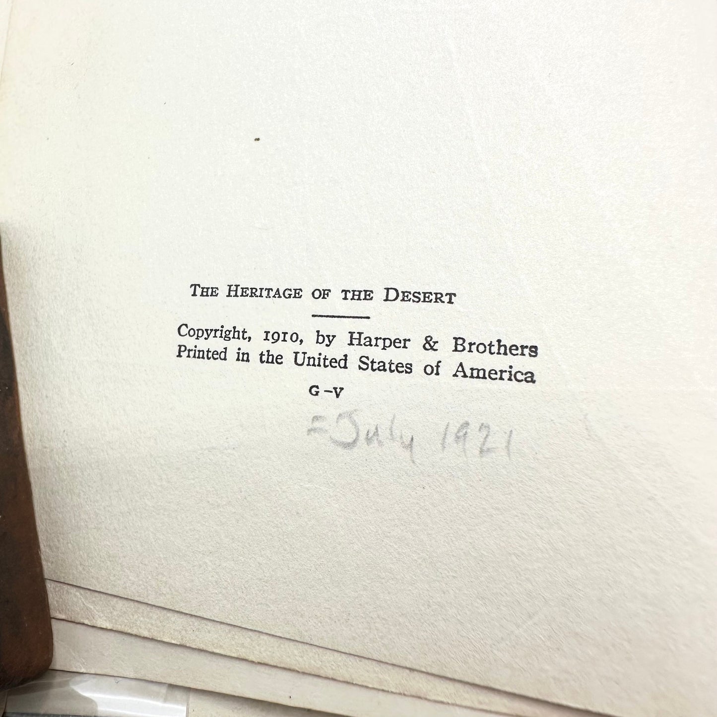 The Heritage of the Desert by Zane Grey 1921 Edition with Dust Jacket Paperback