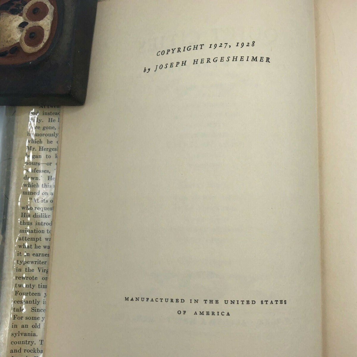 Joseph HERGESHEIMER / Quiet Cities - First Edition 1928 Protected Dust Cover