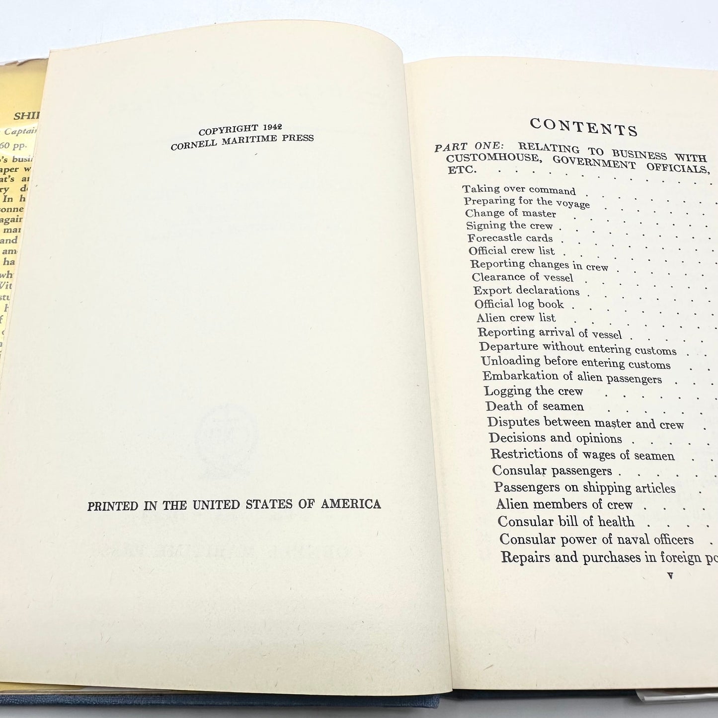 Ship's Business by Captain Myron E. McFarland 1944 English Hardcover Book