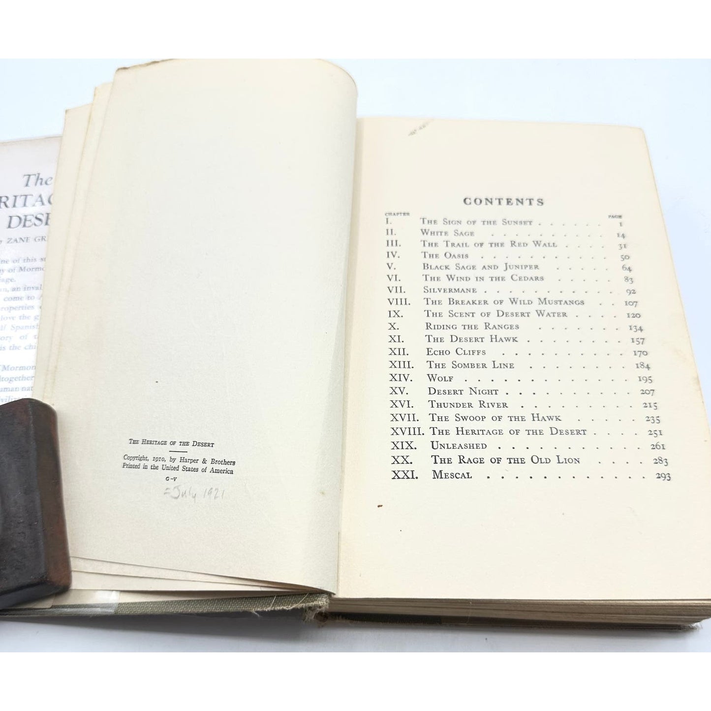 The Heritage of the Desert by Zane Grey 1921 Edition with Dust Jacket Paperback