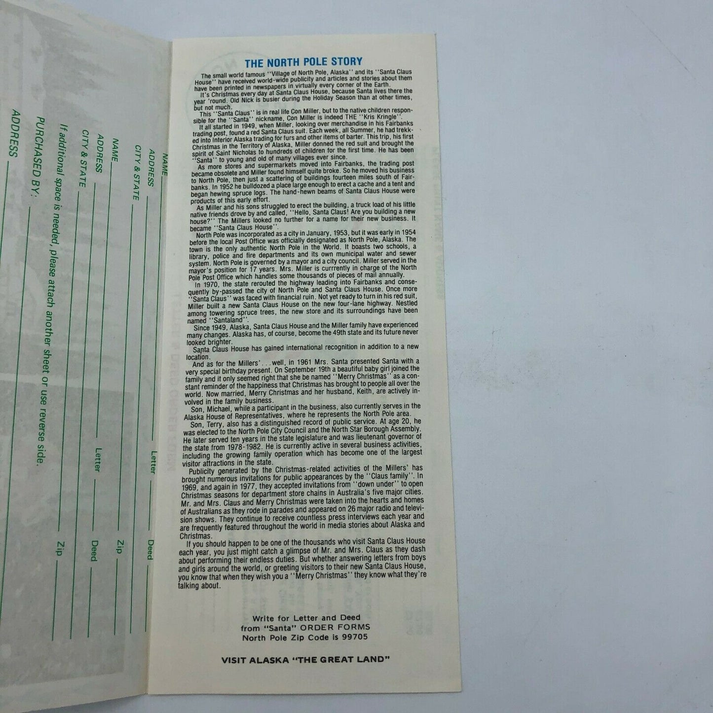 The Santa Claus House Postcards and Santa's Official Mail Letter
