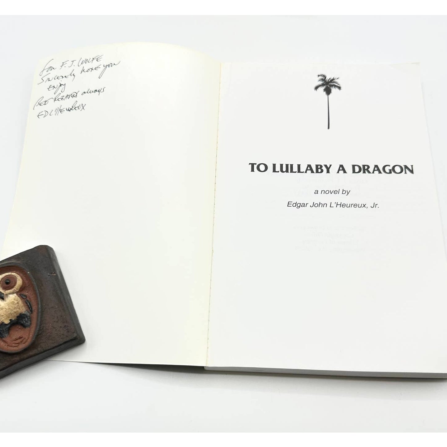 To Lullaby a Dragon Edgar J. L'Heureux Jr Illustrated Signed Paperback w/ Letter