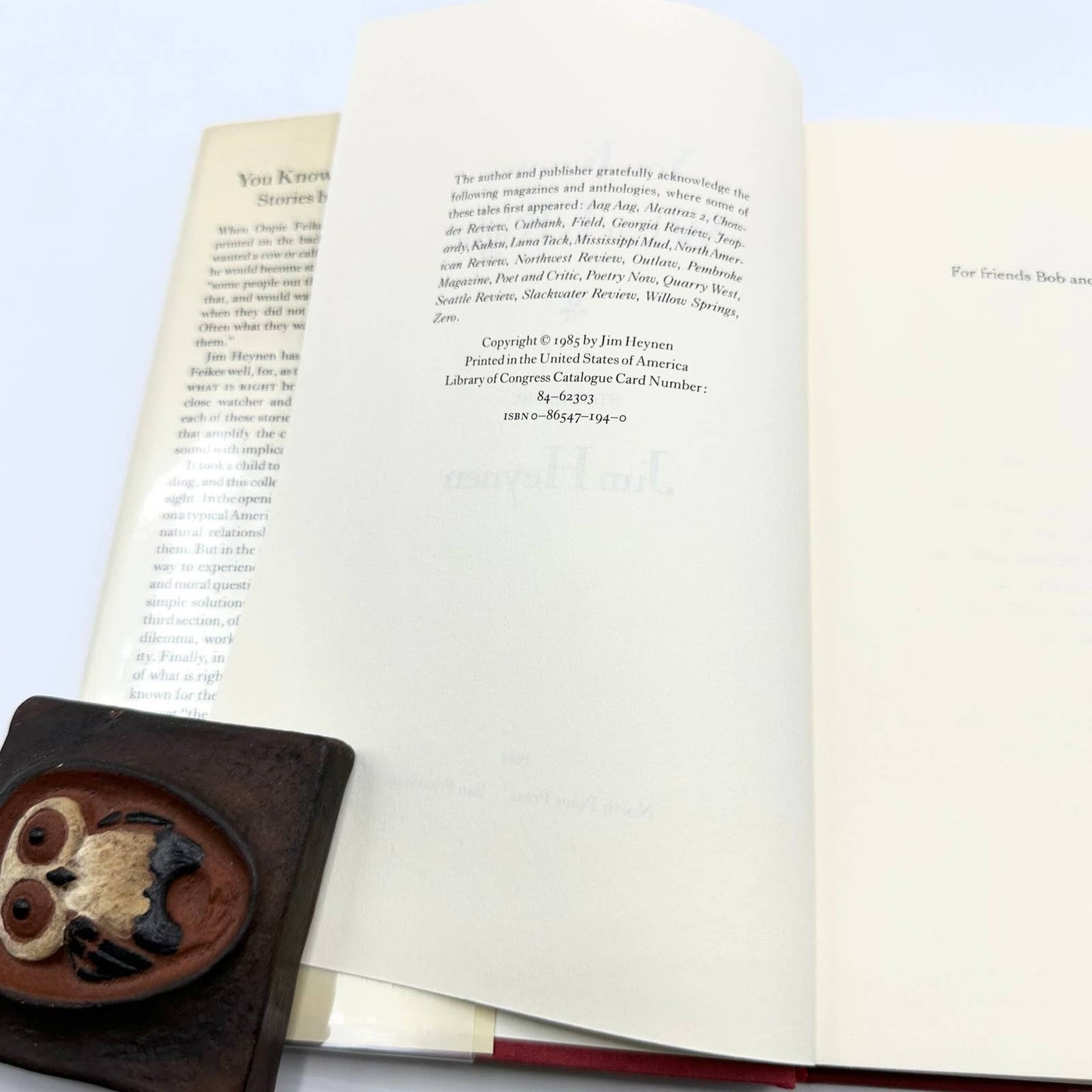 You Know What Is Right: Stories by Jim Heynen Signed 1985 English Hardcover Book